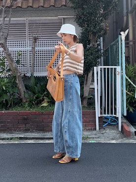 「AZUL by moussy（アズールバイマウジー）のアイテム」を使った、まーさんさん（レディース・162cm）の夏コーディネート