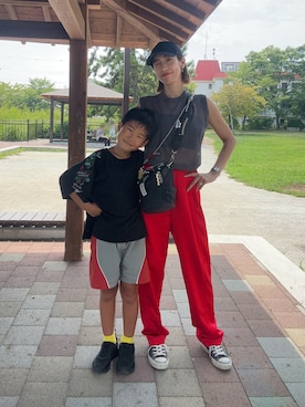 「ADAM ET ROPE'（アダムエロペ）のアイテム」を使った、まーさんさん（骨格ナチュラル・レディース・162cm）の夏コーディネート