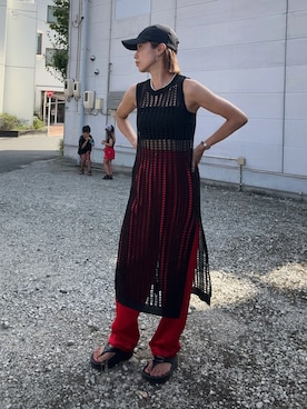「OOFOS（ウーフォス）のアイテム」を使った、まーさんさん（骨格ナチュラル・レディース・162cm）の夏コーディネート