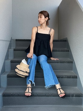「アイテム（サンダル）」を使った、まーさんさん（レディース・162cm）の夏コーディネート