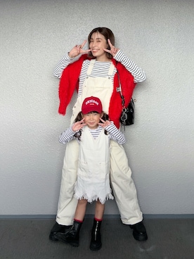 「アイテム（オールインワン・サロペット）」を使った、まーさんさん（レディース・162cm）の秋コーディネート