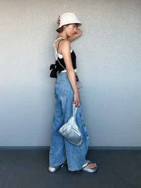 「CANAL JEAN（キャナルジーン）のアイテム」を使った、まーさんさん（レディース・162cm）の夏コーディネート