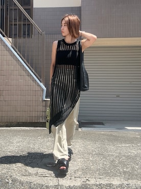 「hellam（へラム）のアイテム（バッグ）」を使った、まーさんさん（レディース・162cm）の夏コーディネート