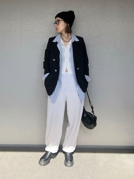 「アイテム（スウェットパンツ）」を使った、まーさんさん（レディース・162cm）の秋コーディネート