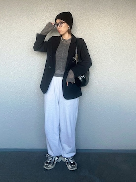 「アイテム（スウェットパンツ、ベージュ系）」を使った、まーさんさん（レディース・162cm）の秋コーディネート