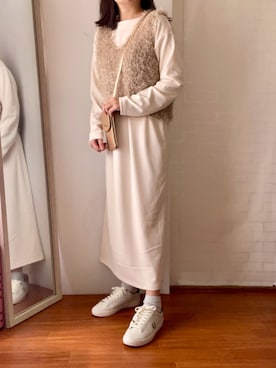 「アイテム（ショルダーバッグ、ゴールド系）」を使った、aさん（レディース・158cm）の秋コーディネート