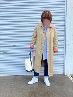 「orcival」｜「アイテム（ステンカラーコート）」を使った、puuuupiiii2720さん（レディース・158cm）の冬コーディネート