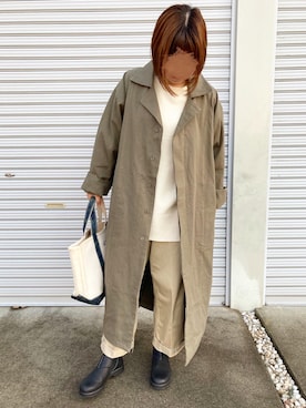 「Libra Cue（リブラ キュー）のアイテム（チェスターコート）」を使った、puuuupiiii2720さん（レディース・158cm）の冬コーディネート