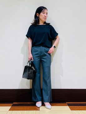 「メッシュバッグ」｜「アイテム（その他）」を使った、yuuさん（レディース・161cm）の夏コーディネート