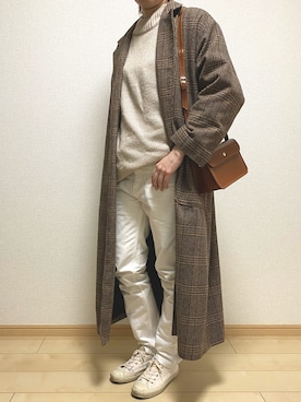 「kutir（クティール）のアイテム（チェスターコート）」を使った、kaochanさん（レディース・162cm）の冬コーディネート