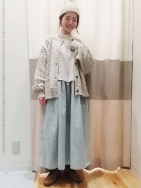 「ゆったりシルエット」｜「アイテム（ワンピース/ドレス）」を使った、しばちゃんさん（レディース・156cm）の冬コーディネート