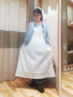 「ワンピース×カーディガン」｜しばちゃんさん（レディース・156cm）の春コーディネート