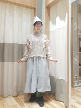 「サマンサモスモス」｜「アイテム（シャツワンピース）」を使った、しばちゃんさん（レディース・156cm）の冬コーディネート