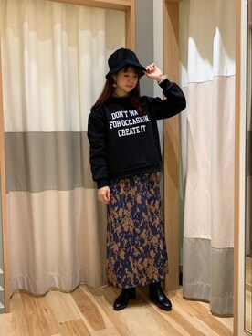 「Samansa Mos2 blue（サマンサモスモスブルー）のアイテム（スウェット）」を使った、しばちゃんさん（レディース・156cm）の冬コーディネート