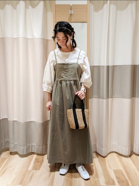 「うしろリボン」｜しばちゃんさん（レディース・156cm）の春コーディネート