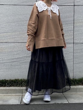 「アイテム（付け襟）」を使った、mintpinkさん（レディース・158cm）の春コーディネート