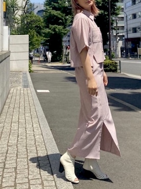 「ナロースカート」｜mintpinkさん（レディース・158cm）の夏コーディネート