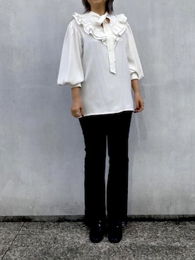 「ボウタイ」｜mintpinkさん（レディース・158cm）の冬コーディネート