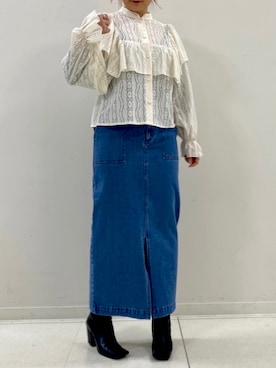 「ナロースカート」｜mintpinkさん（レディース・158cm）の春コーディネート