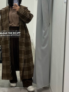 「OLIVE des OLIVE（オリーブデオリーブ）のアイテム（ノーカラーコート）」を使った、あーちゃんさん（レディース・151cm）の冬コーディネート
