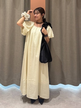 「LOWRYS FARM（ローリーズファーム）のソデボリュームワンピース　572943（ワンピース）」を使った、ことさん（レディース・155cm・20代）の夏コーディネート
