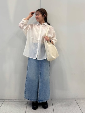 「新作」｜「アイテム（ローファー）」を使った、ことさん（レディース・155cm）の春コーディネート