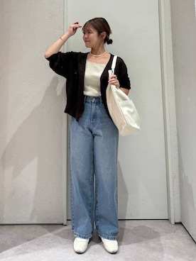 「アイテム（カーディガン/ボレロ、ブラウン系）」を使った、ことさん（レディース・155cm）の春コーディネート