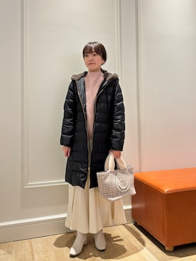 「アウターコーデ」｜「アイテム（ダッフルコート）」を使った、KATAYAMAさん（レディース・156cm）の冬コーディネート