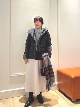 「モノトーン」｜「アイテム（ダッフルコート）」を使った、KATAYAMAさん（レディース・156cm）の冬コーディネート