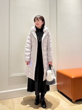 「アイテム（ダウンジャケット/コート、ベージュ系）」を使った、KATAYAMAさん（レディース・156cm）の冬コーディネート