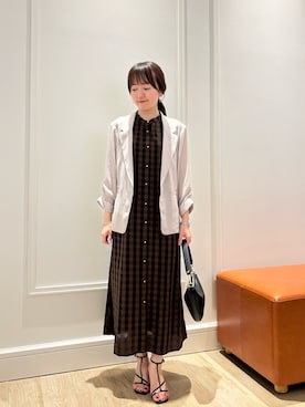 「40代ファッション」｜「アイテム（ジャケット/アウター）」を使った、KATAYAMAさん（レディース・156cm）の夏コーディネート