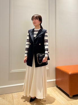 「シアーニット」｜「アイテム（ジャケット/アウター）」を使った、KATAYAMAさん（レディース・156cm）の冬コーディネート
