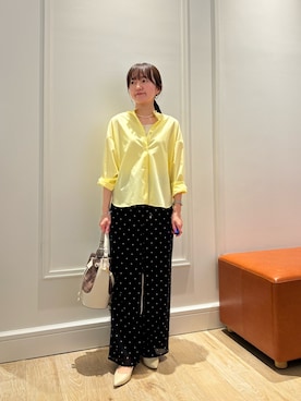 「ドットパンツ」｜KATAYAMAさん（レディース・156cm）の春コーディネート