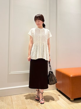 「ぺプラムトップス」｜KATAYAMAさん（レディース・156cm）の夏コーディネート
