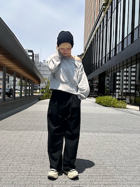 「OVERRIDE」｜「アイテム（ニットキャップ/ビーニー）」を使った、ひかるさん（レディース・153cm）の夏コーディネート