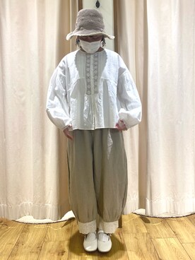 「kazumiコラボ」｜「アイテム（その他シューズ）」を使った、おすずさん（レディース・151cm）の冬コーディネート