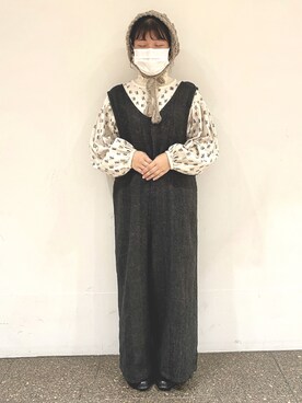 「サマンサモスモス」｜「アイテム（オールインワン・サロペット）」を使った、おすずさん（レディース・151cm）の秋コーディネート