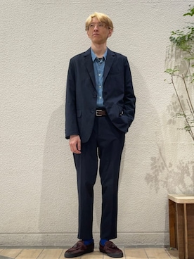 「アイテム（スーツセット）」を使った、徳山さん（メンズ・177cm）の春コーディネート