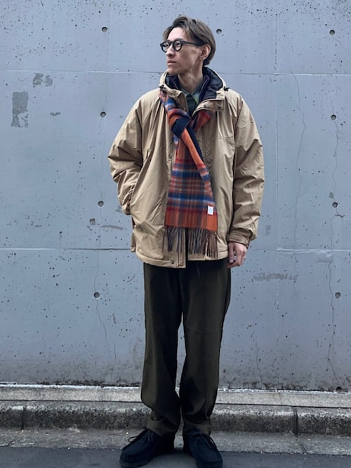 SHIPS any: ウール リバーシブル チェック マフラー 24FW◇