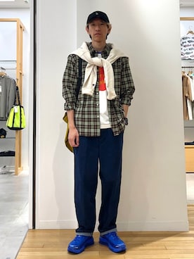 「アイテム（スウェット）」を使った、徳山さん（メンズ・177cm）の夏コーディネート