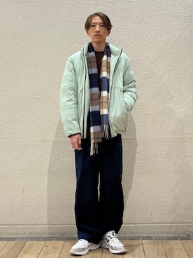 「SHIPS」｜「アイテム（ダウンジャケット/コート）」を使った、徳山さん（メンズ・177cm）の冬コーディネート