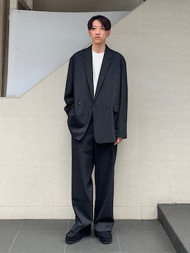 「SHIPS any（シップス エニィ）のアイテム（スラックス）」を使った、徳山さん（メンズ・177cm）の秋コーディネート
