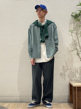 「バンドカラー」｜徳山さん（メンズ・177cm）の春コーディネート