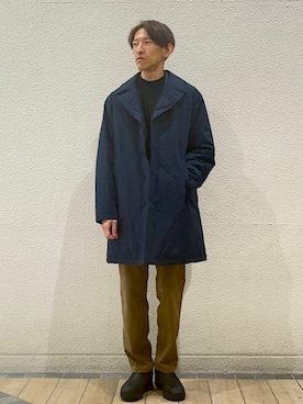 「アイテム（チノパンツ）」を使った、徳山さん（メンズ・177cm）の冬コーディネート