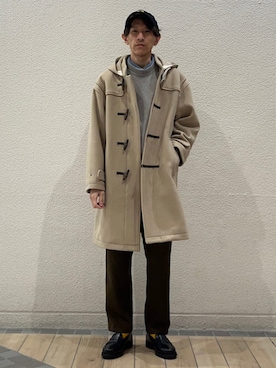 「アイテム（ダッフルコート）」を使った、徳山さん（メンズ・177cm）の冬コーディネート