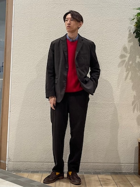 「アイテム（セットアップ）」を使った、徳山さん（メンズ・177cm）の秋コーディネート