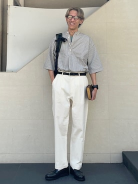 「COBMASTER（コブマスター）のアイテム」を使った、徳山さん（メンズ・177cm）の夏コーディネート