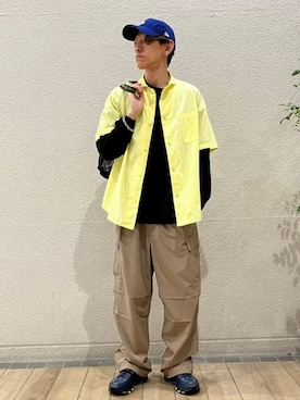 「WEEKEND(ER)（ウィークエンダー）のアイテム（バッグ）」を使った、徳山さん（メンズ・177cm）の夏コーディネート