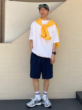 「アイテム（その他パンツ）」を使った、徳山さん（メンズ・177cm）の夏コーディネート