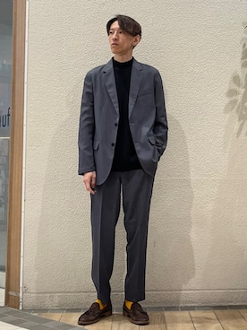 「アイテム（セットアップ）」を使った、徳山さん（メンズ・177cm）の秋コーディネート